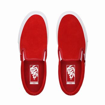 Damske Skate Obuv Vans Suede Pro Červené/Biele VA56WMBLD